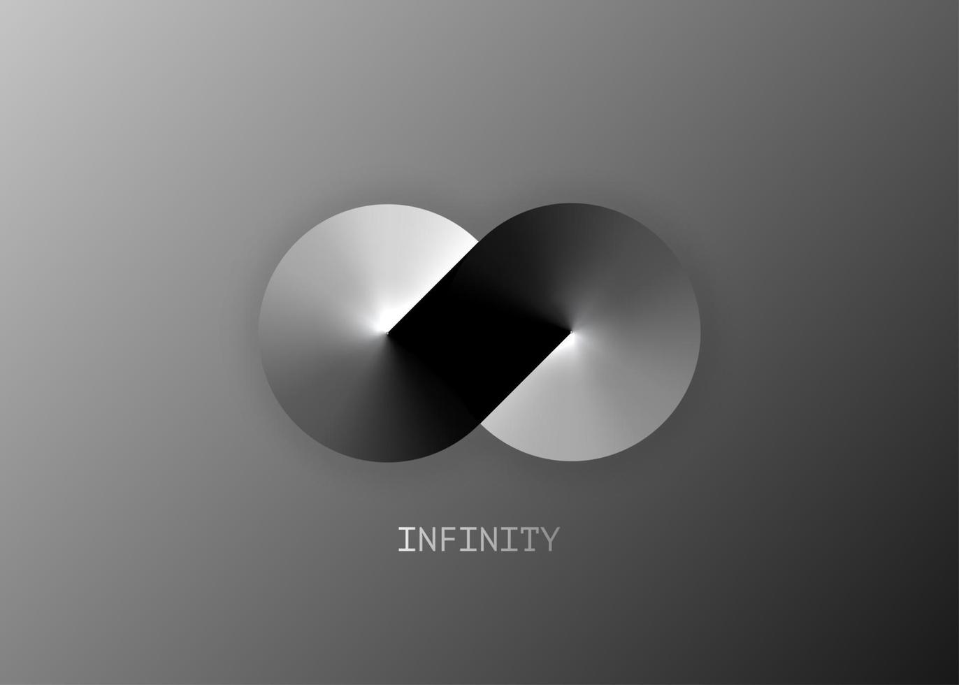 Silver infinity business logo Template for your design. Eternity sign vector