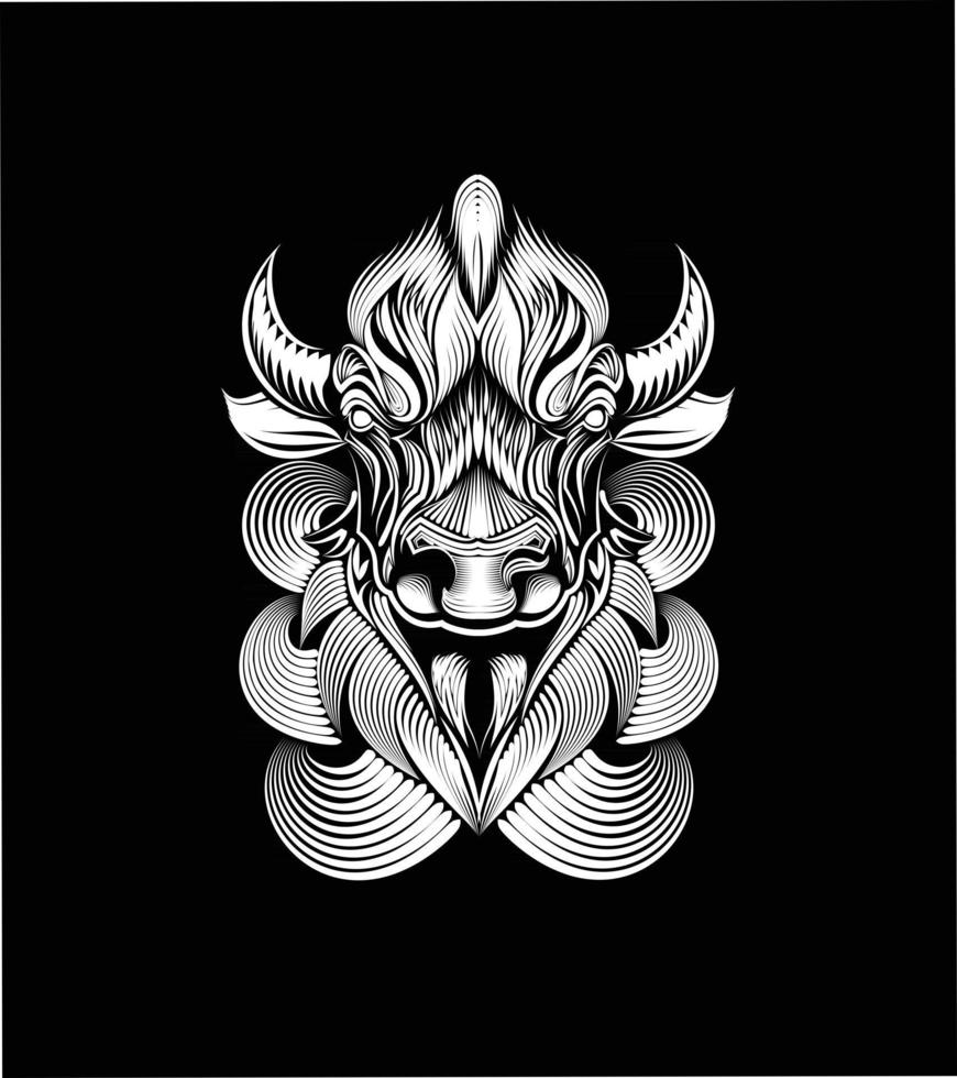 ox head vector line art