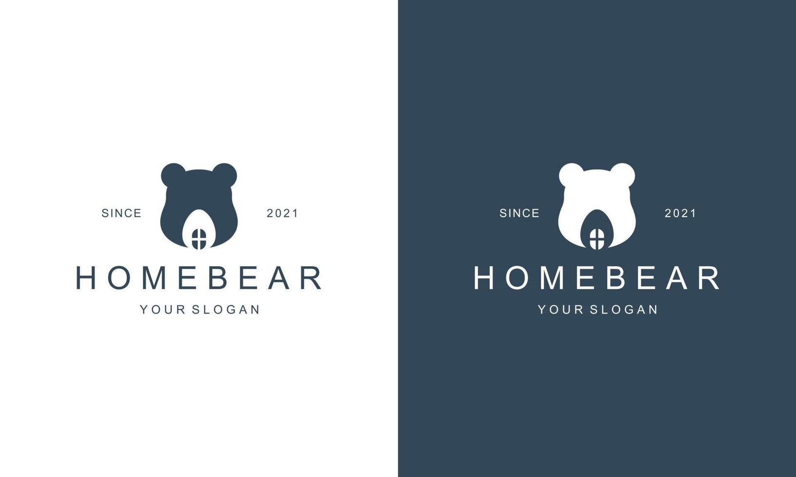 Creative bear house home logo hipster retro vintage vector graphics