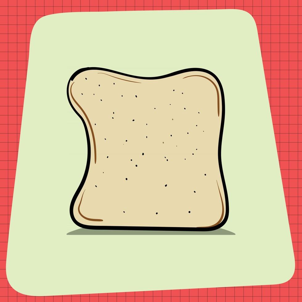 Slice of Bread Loaf with Shadow vector