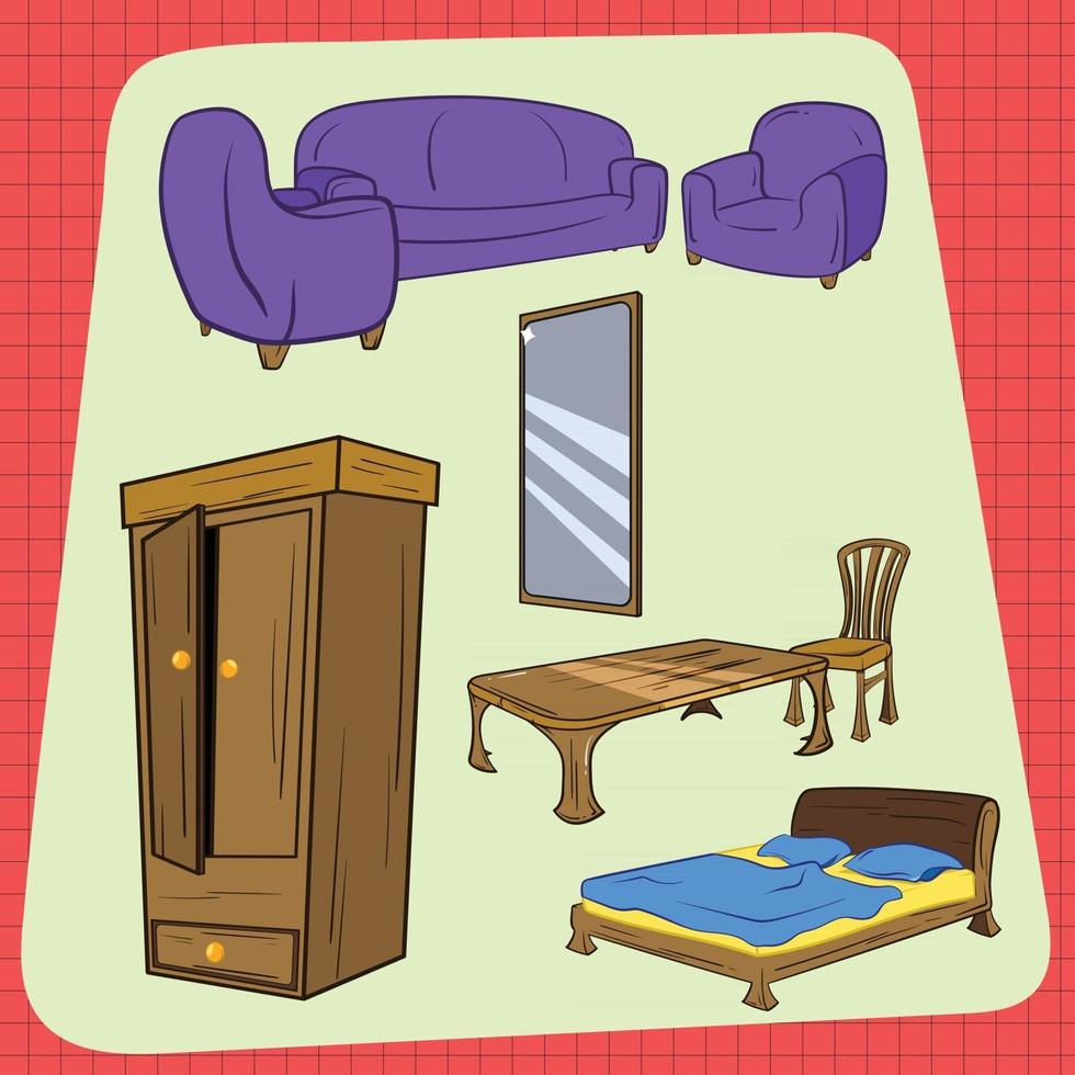 Household Furniture Items vector