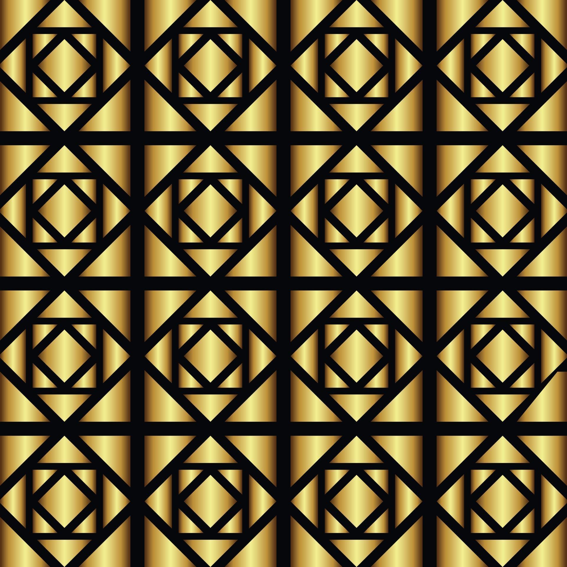 Download Geometric Golden Color Seamless Pattern on Black Background Vector Art 2966460 Vector Art at ...