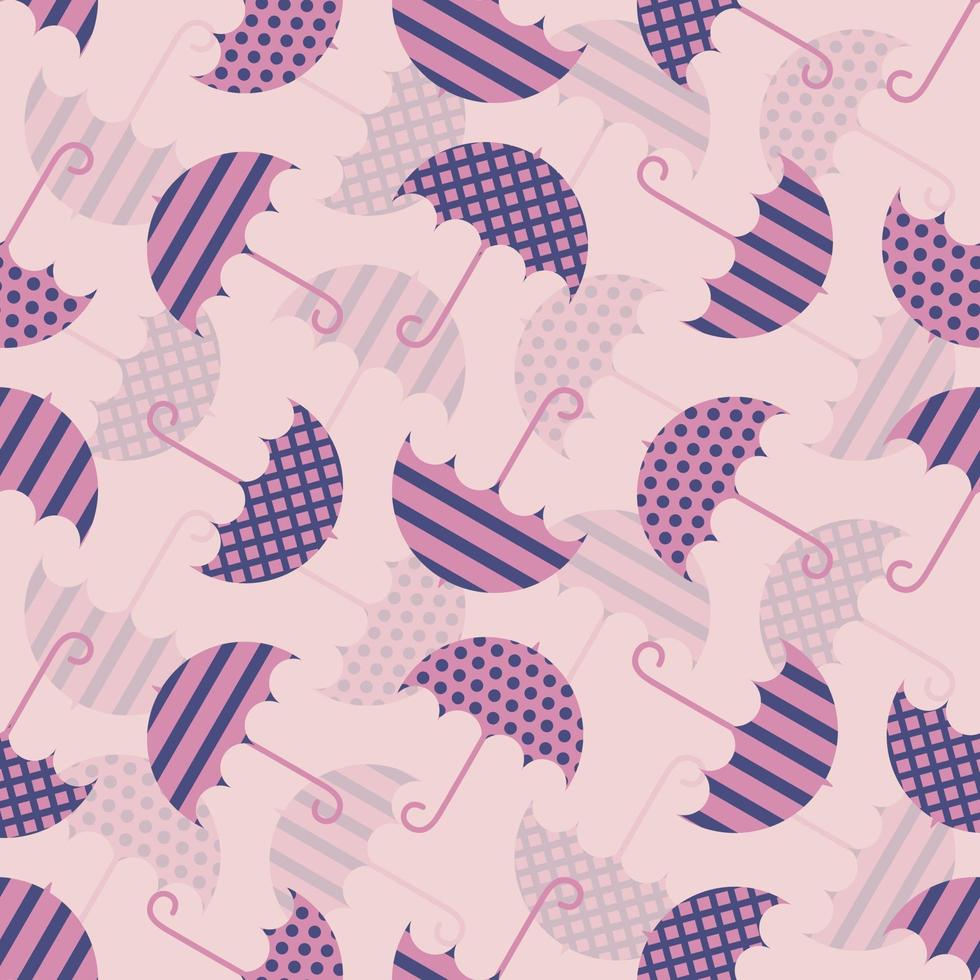 Seamless Pattern with Pink and Purple Umbrellas vector