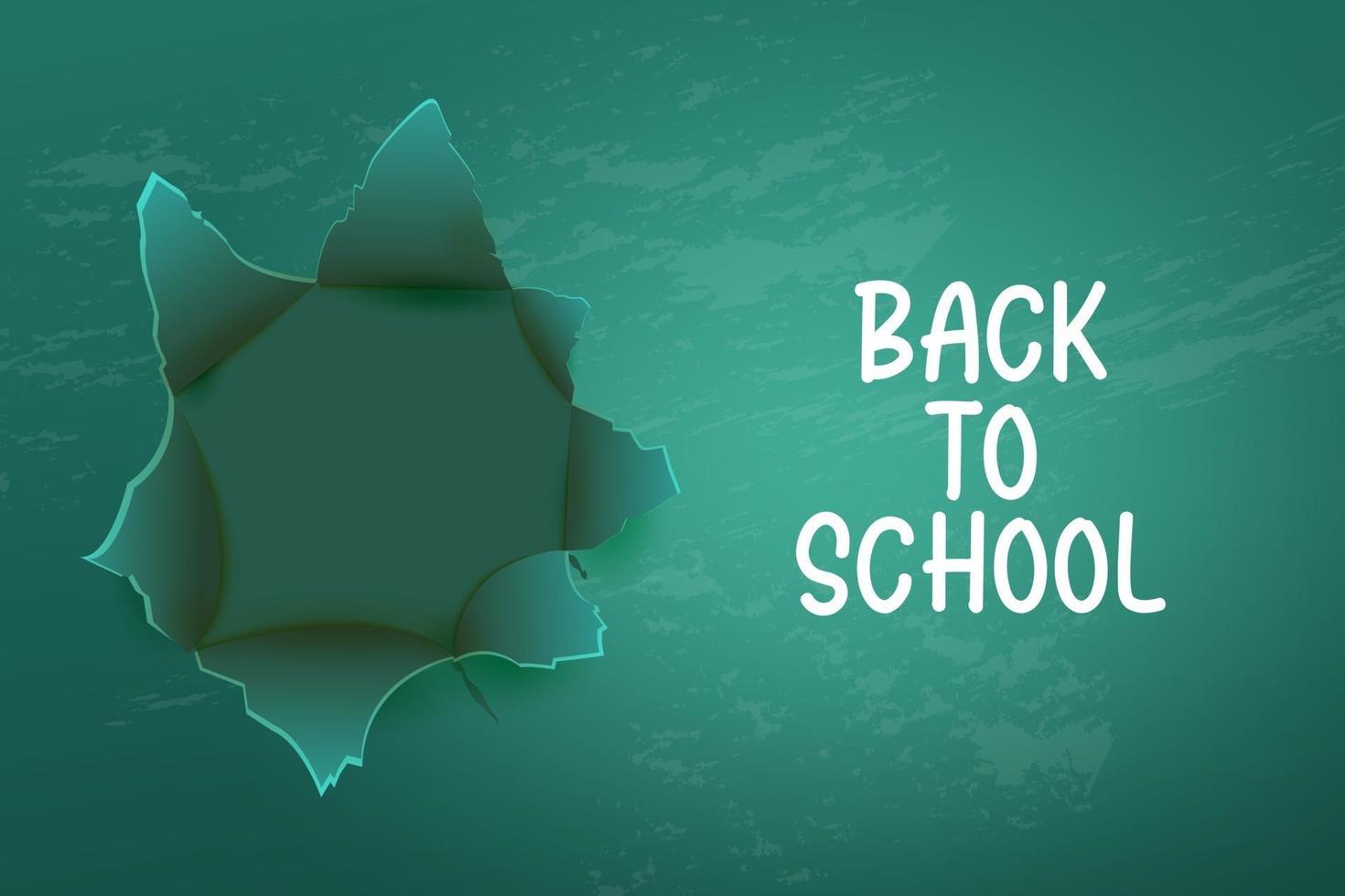 Back to school background with Realistic green chalkboard. vector