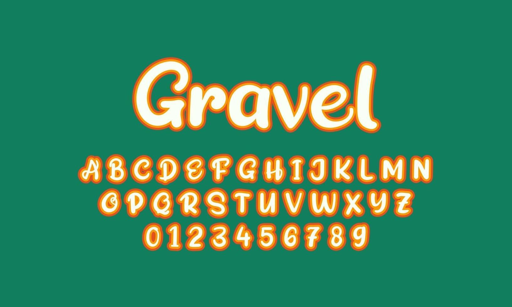 gravel font alphabet vector