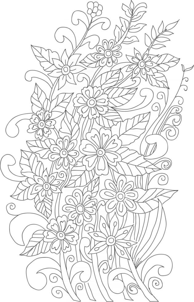 Coloring page Vector page for coloring. Flower Coloring page