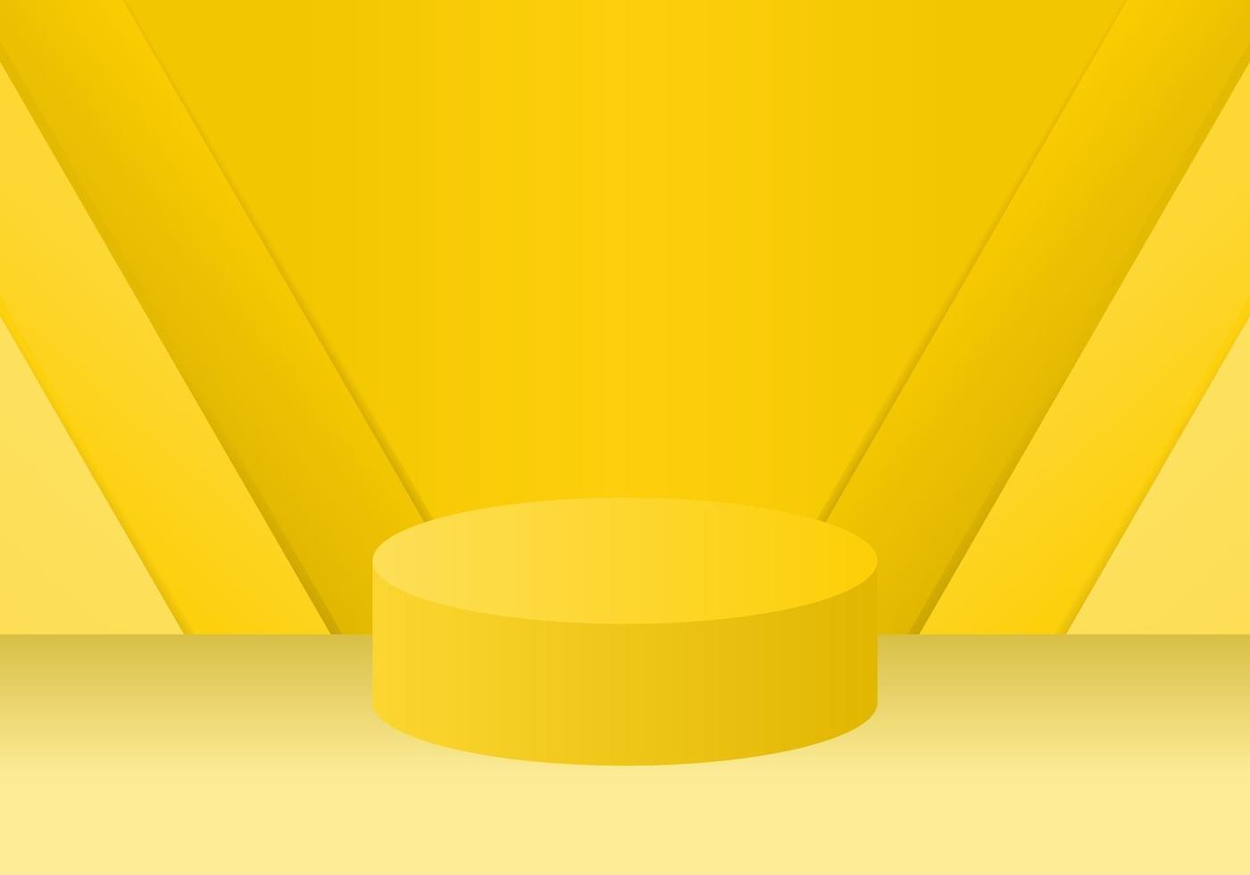 modern 3d yellow podium on background. product display vector