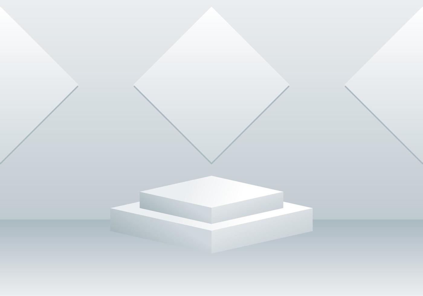 modern 3d white square podium on white background. product display vector