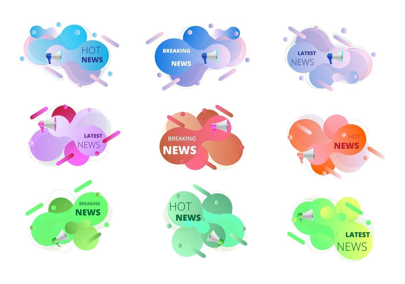 News badge set with megaphone vector