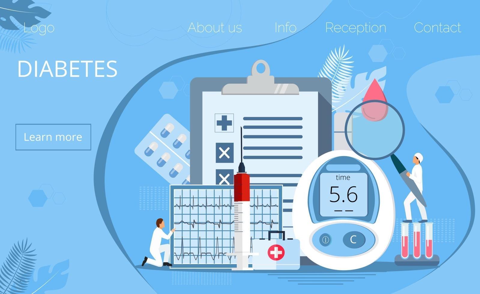 ype 2 diabetes and insulin production concept vector. vector