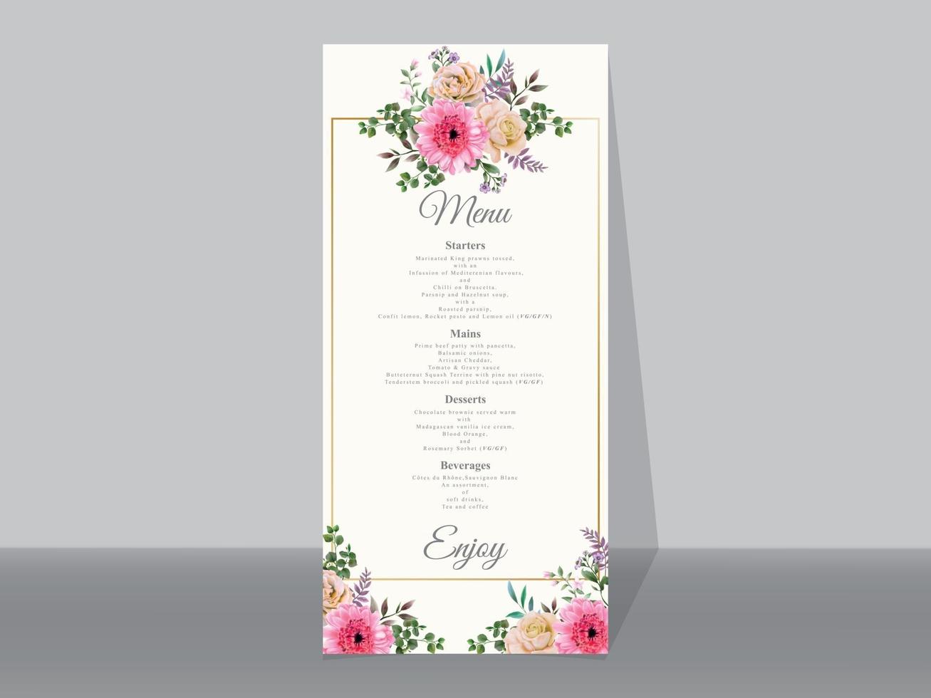 hermosas tarjetas de invitación de boda floral vector