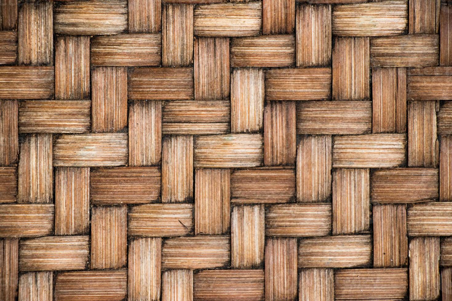 Closed up of brown color wooden weave texture background photo