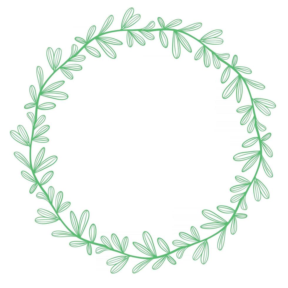 Green circular wreath of leaves vector illustration