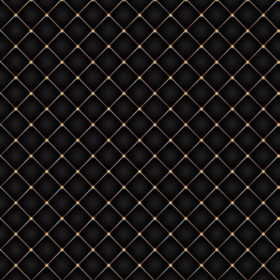 Luxury background with a black and gold quilted design vector
