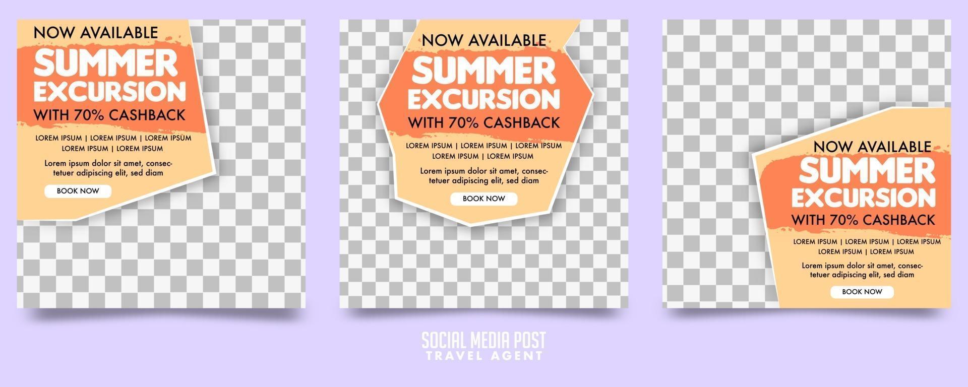 Cruise Travel Agent Social Media Post Template Vector