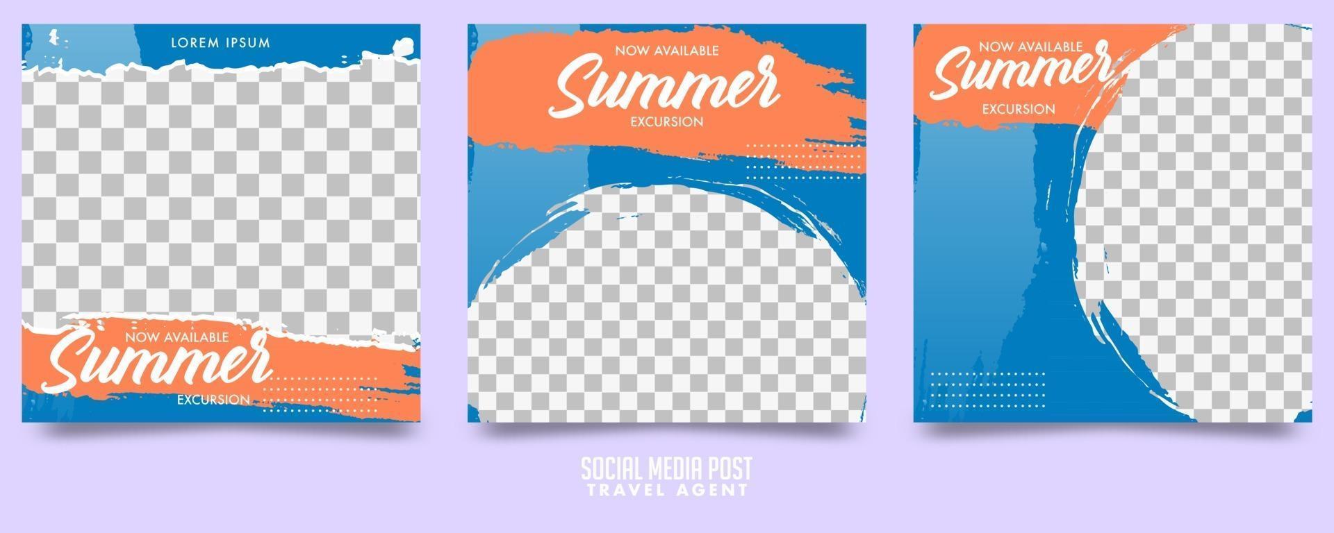 Cruise Travel Agent Social Media Post Template Vector