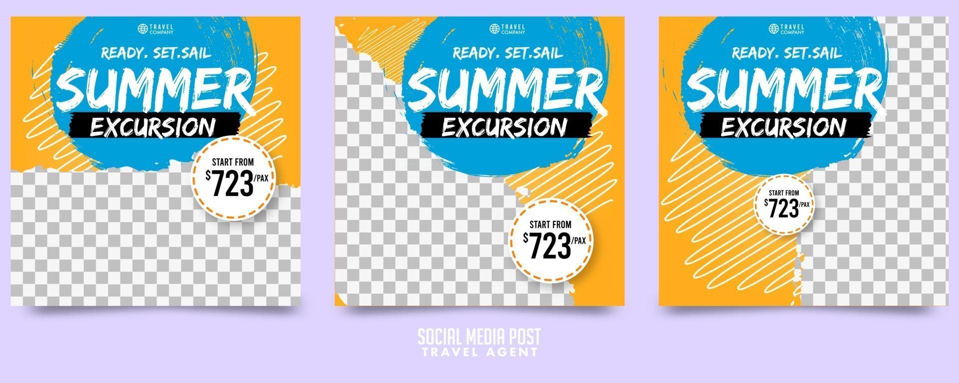 Cruise Travel Agent Social Media Post Template Vector