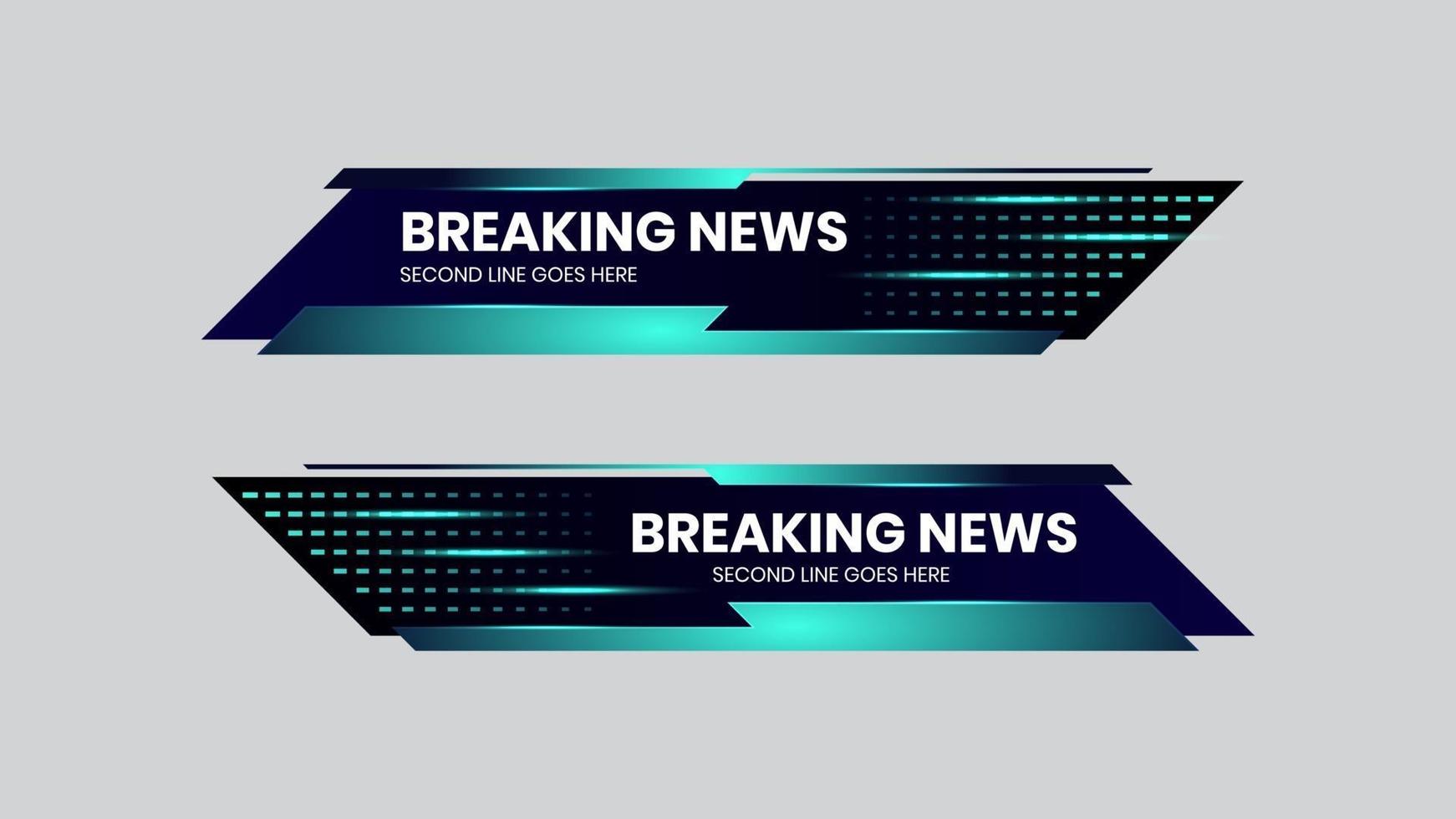 breaking news lower third vector blue futuristic design template
