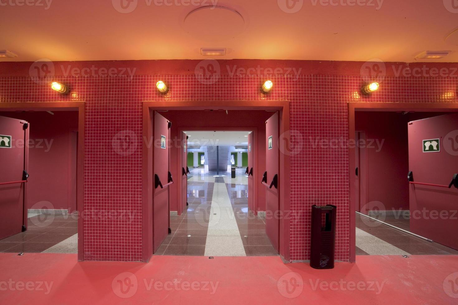 Illumination and light signaling in an underground parking of a shopping center, Spain photo