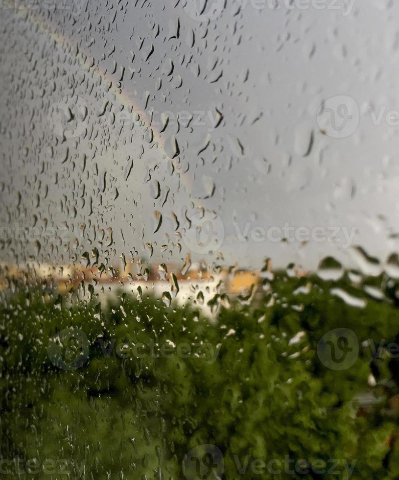 Raining on Madrid, spain photo