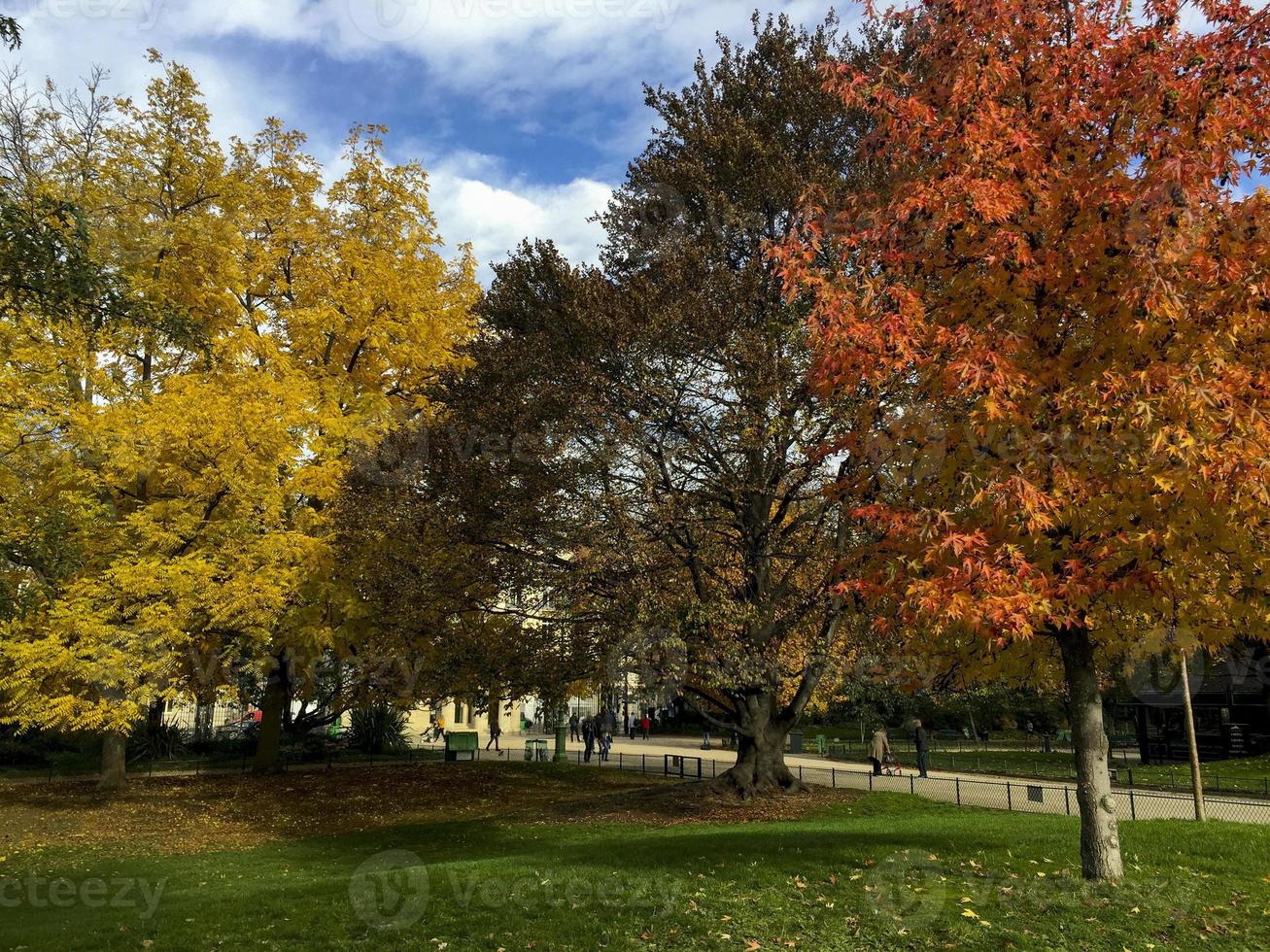 otoño en parc monceau en parís, francia foto