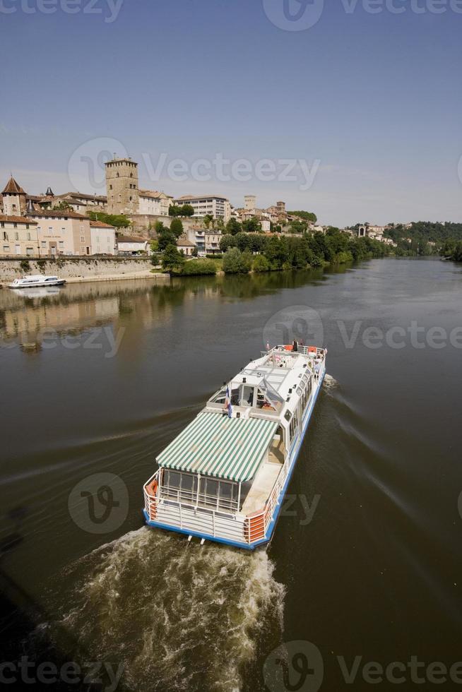 Houseboat cruise on the river Le Lot in France photo