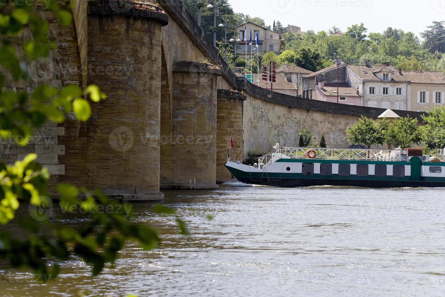 Houseboat cruise on the river Le Lot in France photo