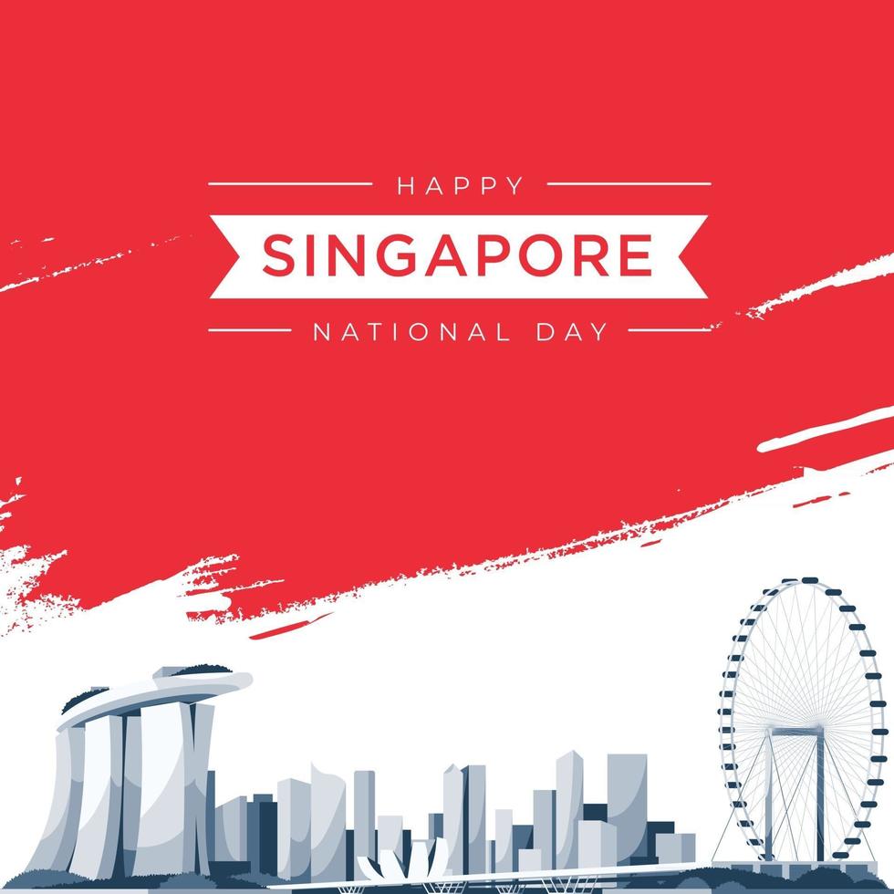 ilustración vectorial 9 de agosto día de la independencia de singapur vector