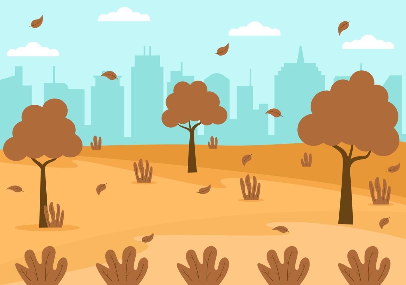 Autumn Background Landing Page Falling Leaves and Leaf Flying vector
