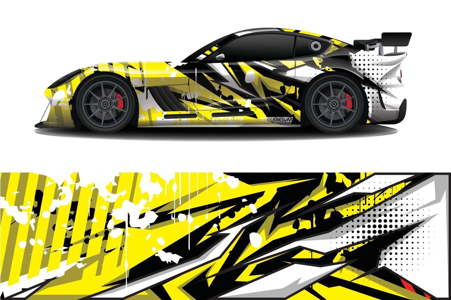 sport car decal wrap design vector