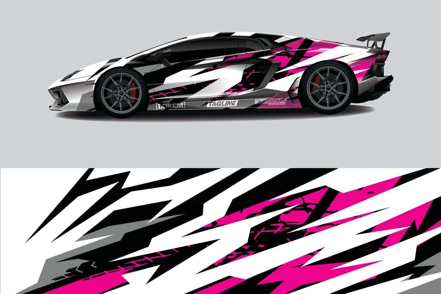 Car wrap graphic racing abstract background for wrap and vinyl sticker vector