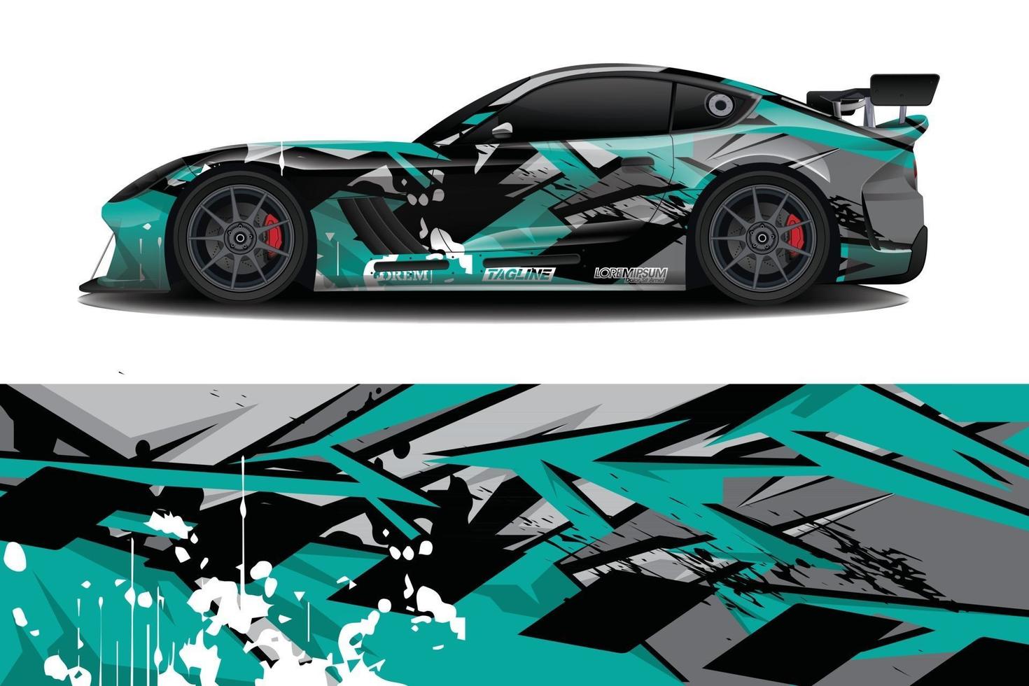 sport car decal wrap design vector