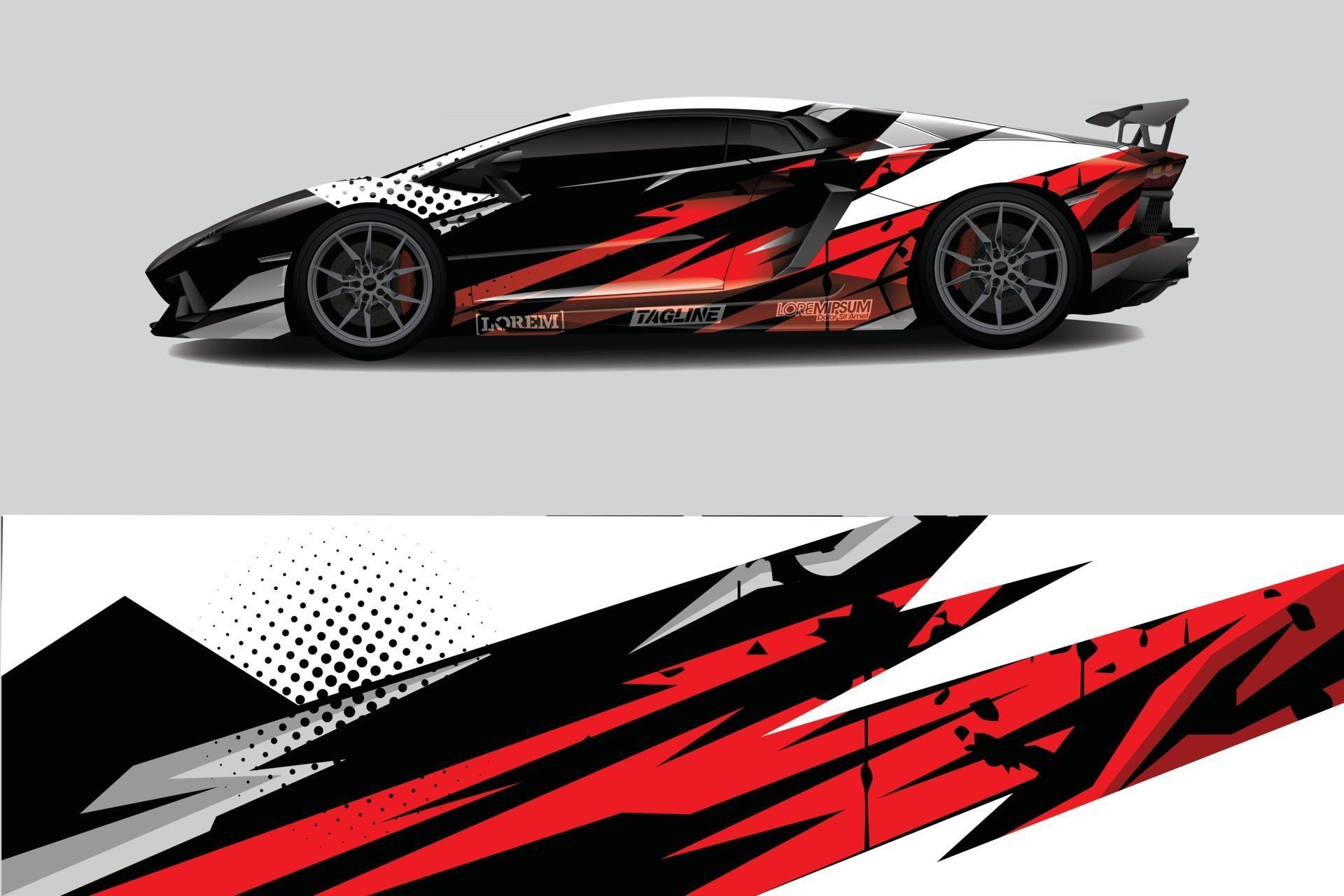 Car wrap graphic racing abstract background for wrap and vinyl sticker