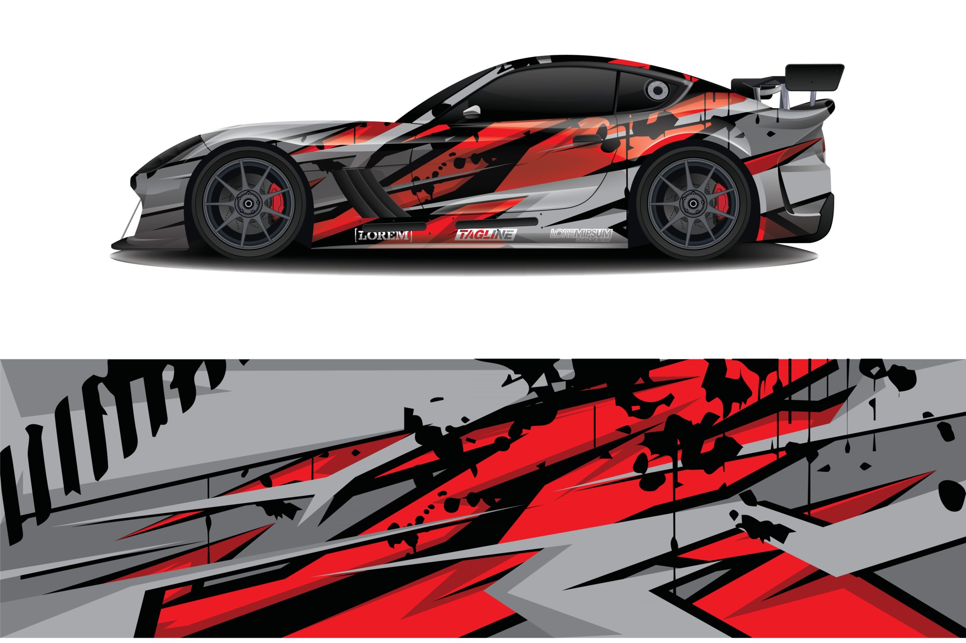 sport car decal wrap design vector 2967599 Vector Art at Vecteezy