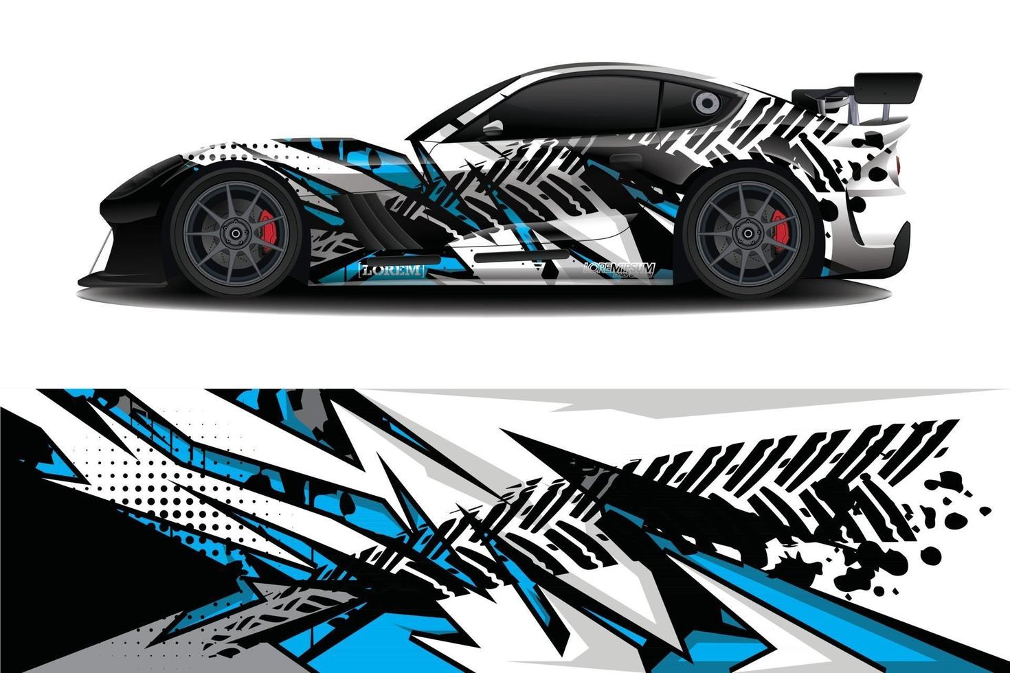 sport car decal wrap design vector