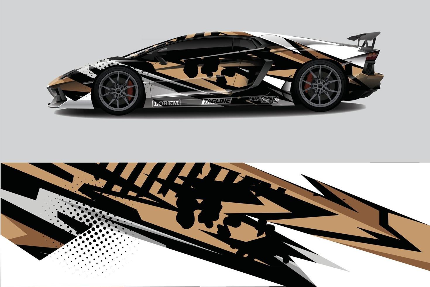 sport car decal wrap design vector