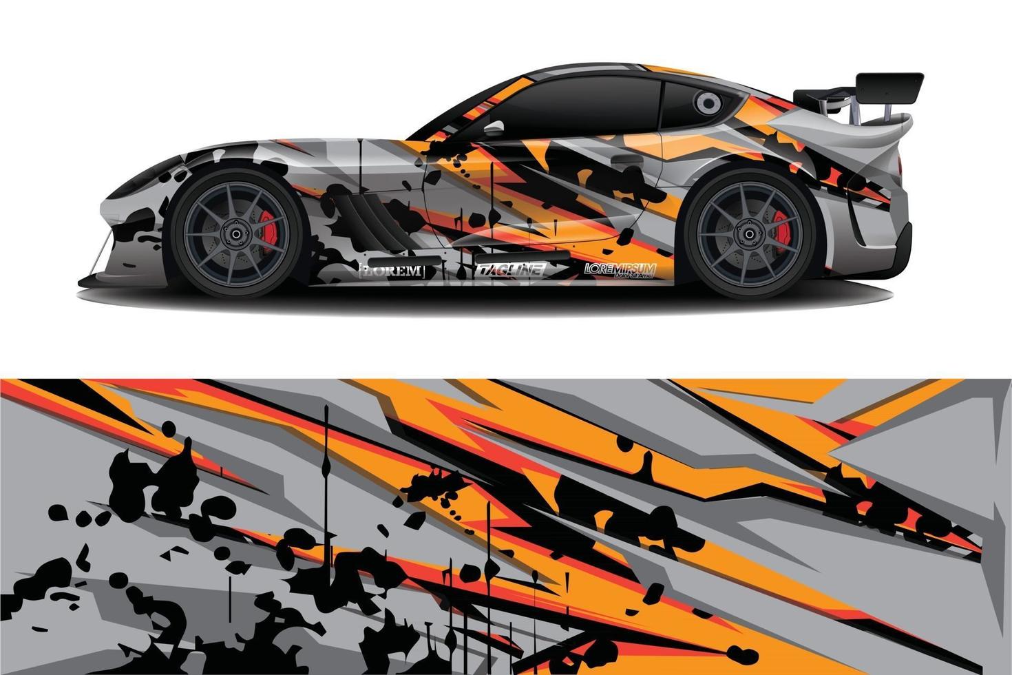 sport car decal wrap design vector