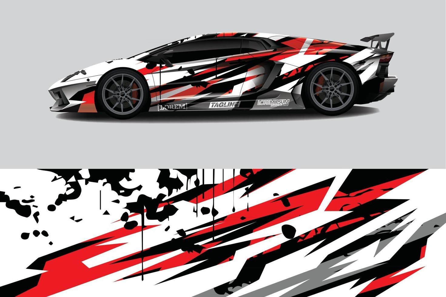 Car wrap graphic racing abstract background for wrap and vinyl sticker vector
