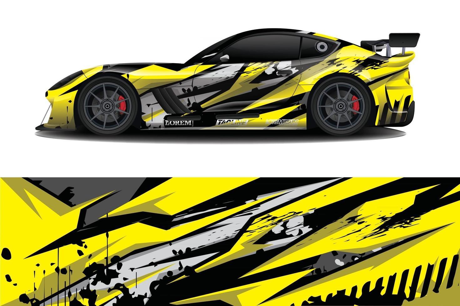 sport car decal wrap design vector