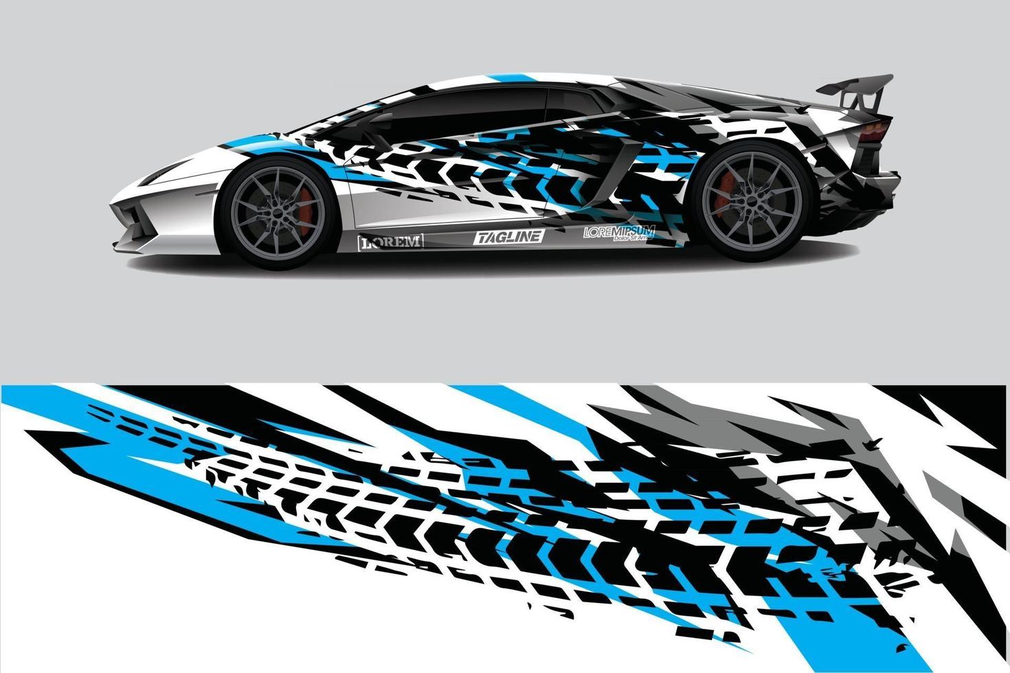 Car wrap graphic racing abstract background for wrap and vinyl sticker vector