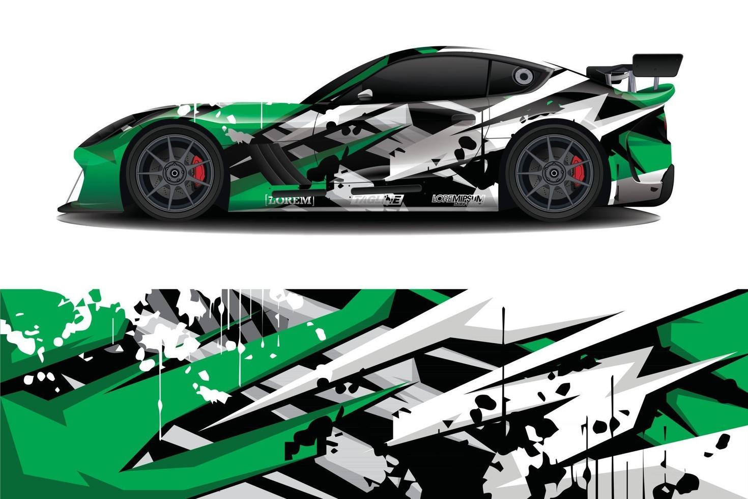 sport car decal wrap design vector