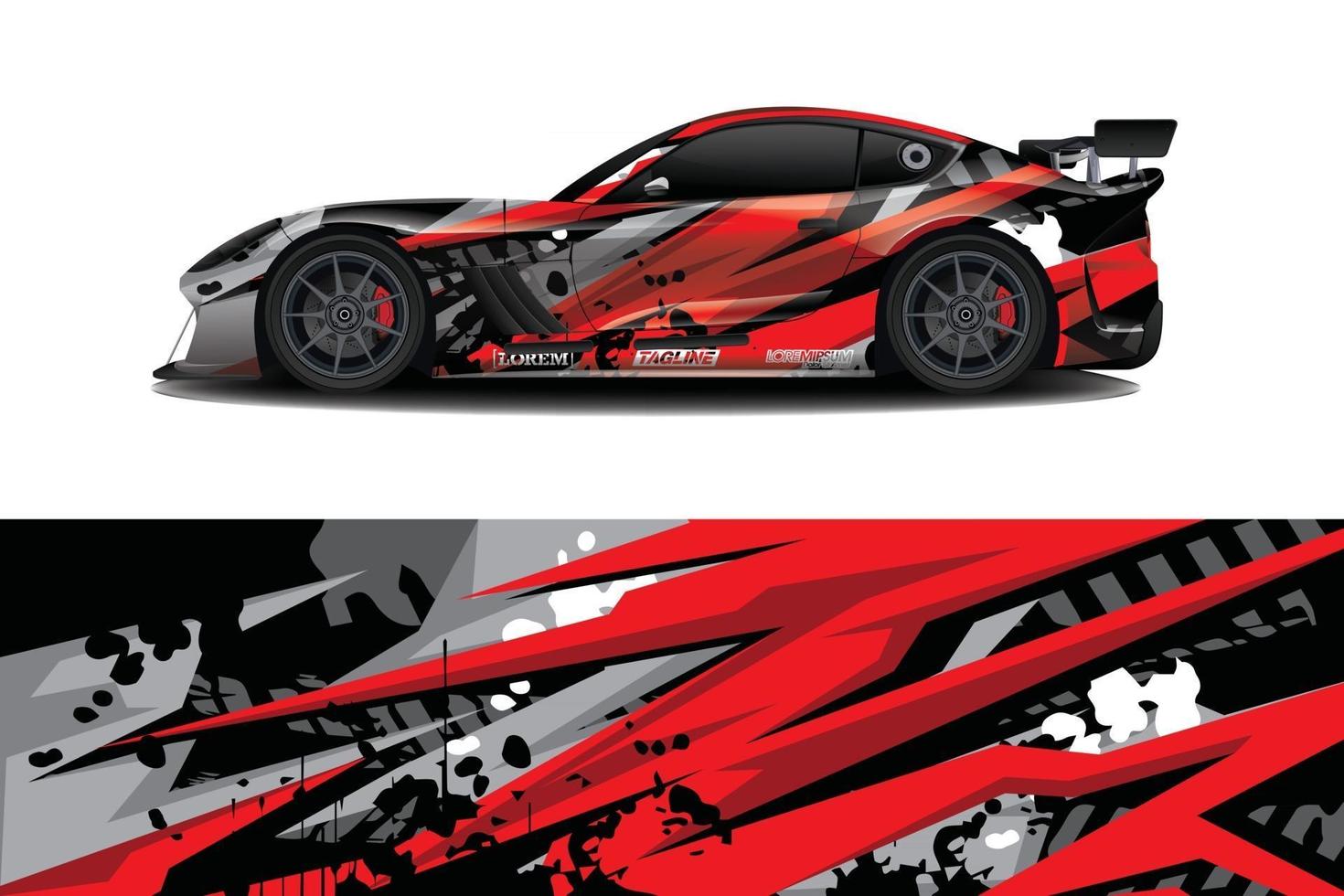 sport car decal wrap design vector