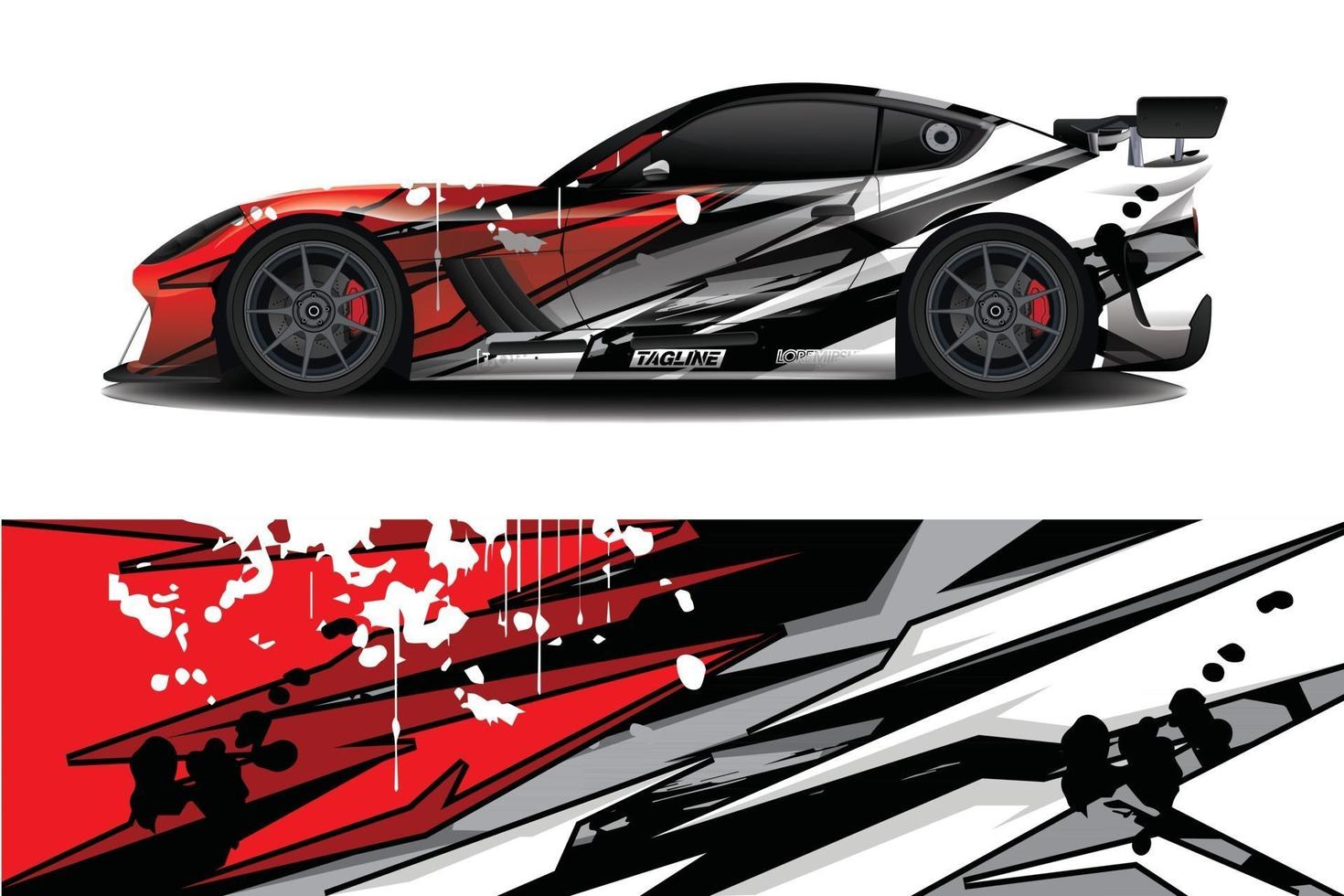 sport car decal wrap design vector