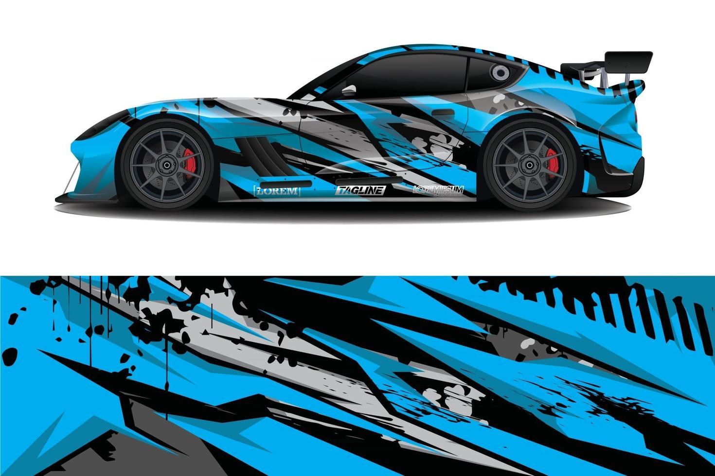 sport car decal wrap design vector