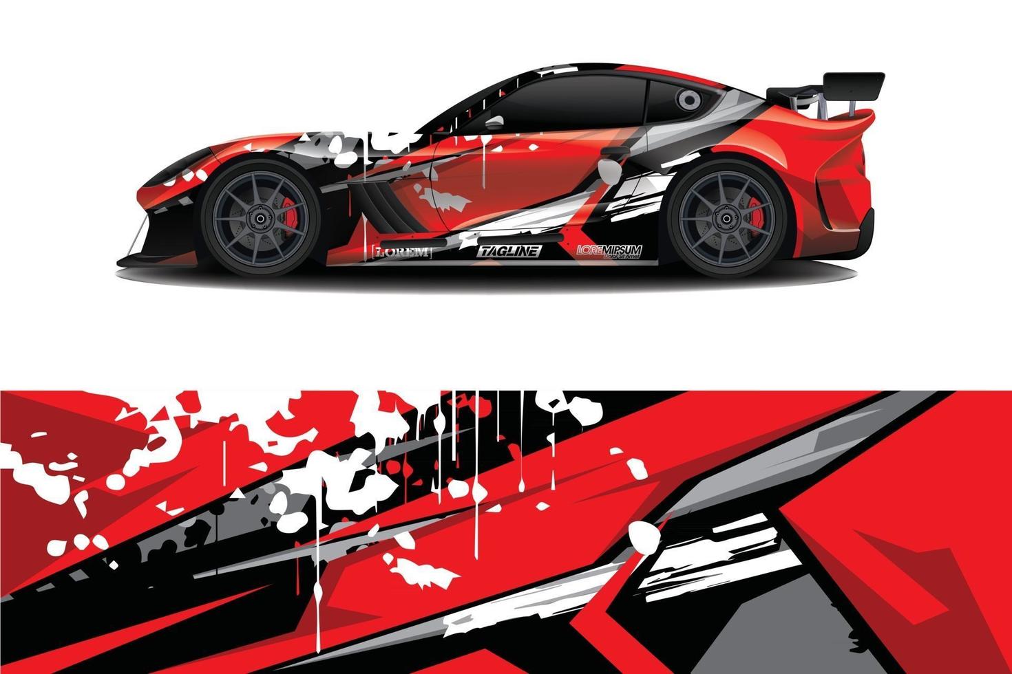 sport car decal wrap design vector