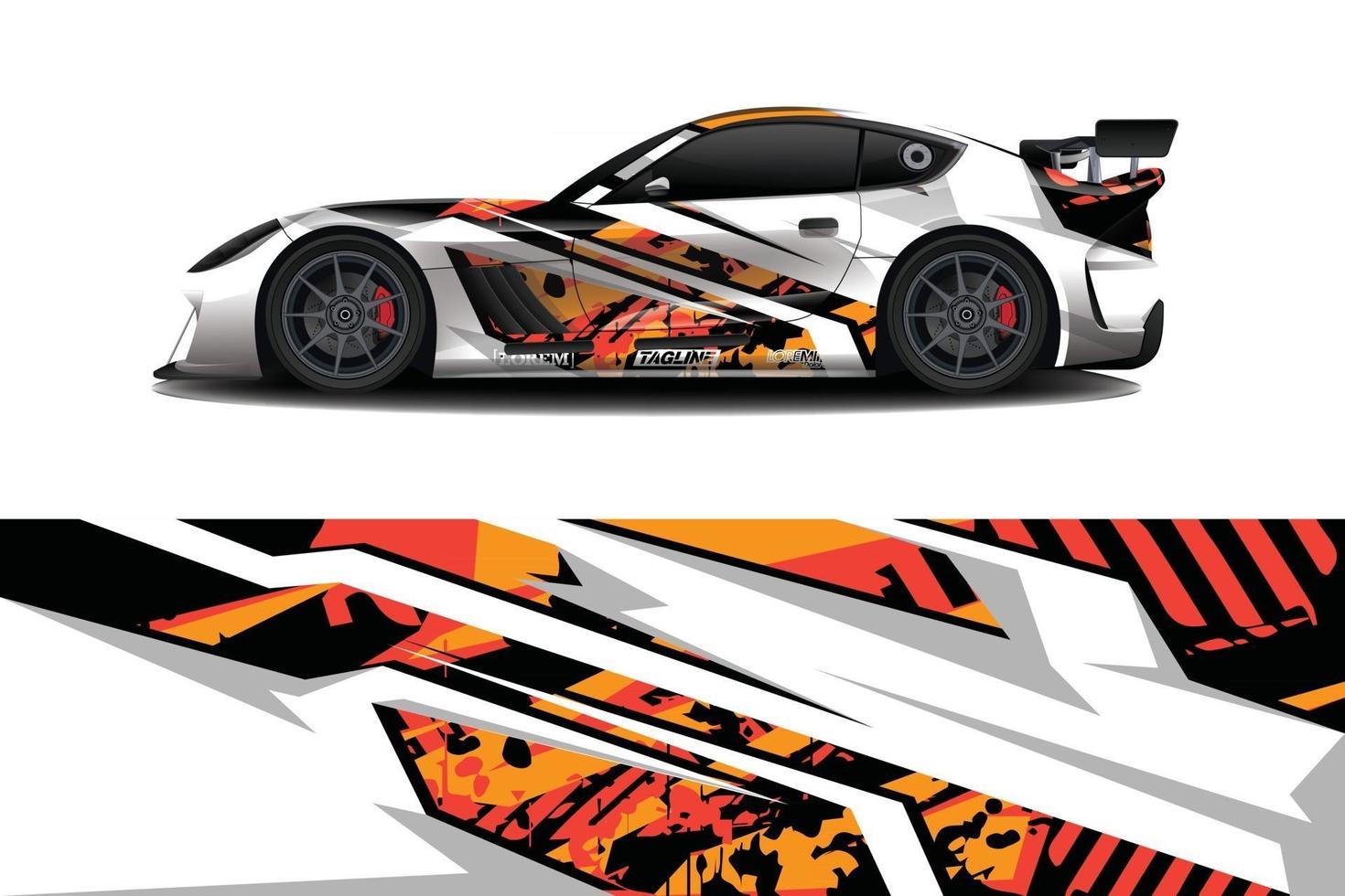 sport car decal wrap design vector