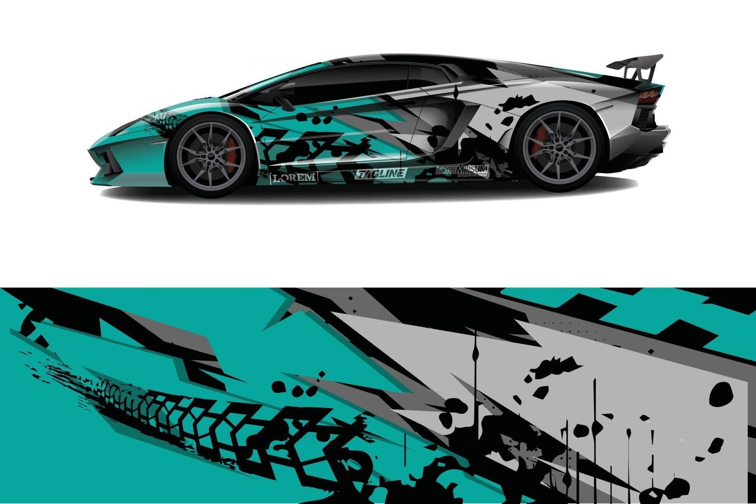 Sports Car Wrapping Decal Design vector