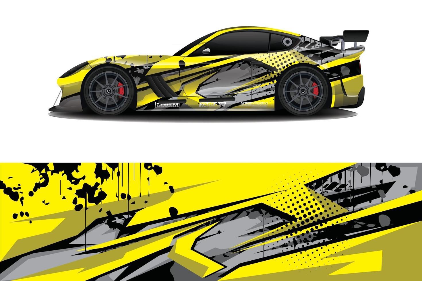 sport car decal wrap design vector