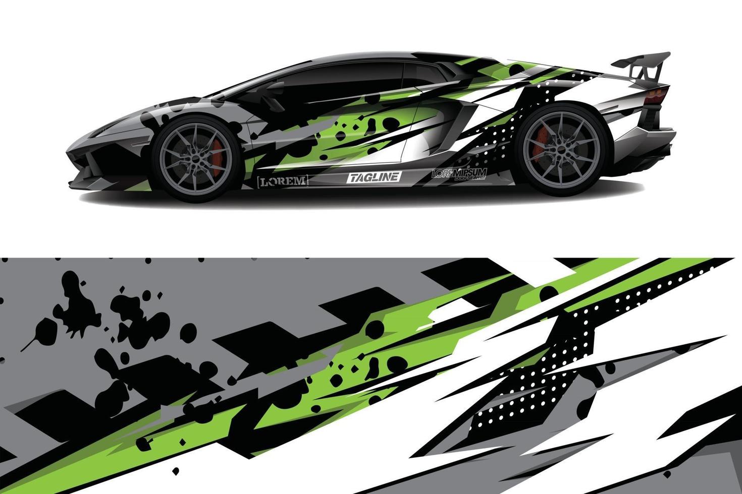 Sports Car Wrapping Decal Design vector