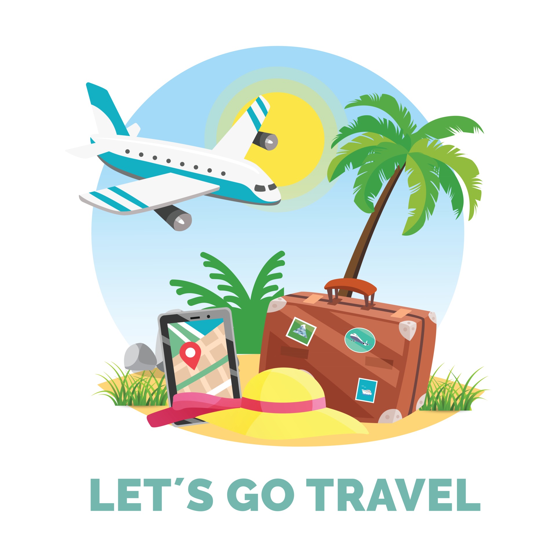 traveling vacation design illustration with cartoon style 2967753 Vector  Art at Vecteezy